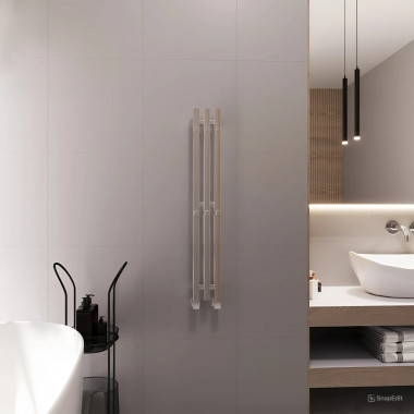 Полотенцесушитель вертикальный Grota Corsa 130х900 с крючками, хром (водяной)  &mdash; heating-style.ru