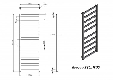Электрический полотенцесушитель Grota Brezza 530х1500 хром &mdash; heating-style.ru